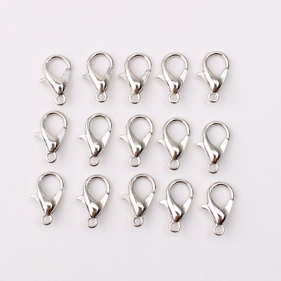 30pcs silver toned lobster clasp nickle free size 12x6mm