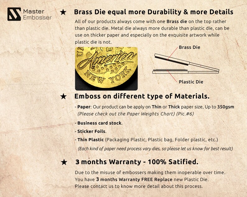 Custom Embosser with Brass Etsy