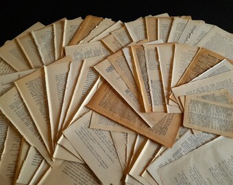100 Old Vintage Book Pages, Text Only Ephemera Pack for Junk Journaling or Scrapbooking