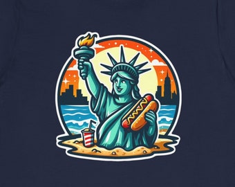 ニューヨーク ホットドッグ NYC シャツ、ニューヨーク シャツ、ニューヨーク お土産、NYC シャツ、ニューヨーク バケーション、ニューヨーク 旅行、ニューヨーク サマー、シャツ ギフト