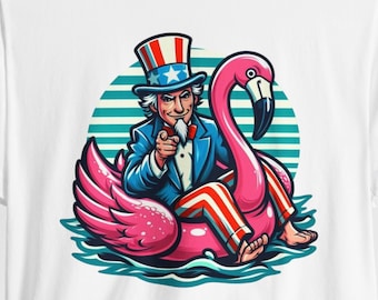 American Pink Flamingo Shirt, Pool Party, Pool Gear, USA Flag, USA Summer, Summer Vacation, Vacation Outfits, Vcay Shirt, American Flamingo