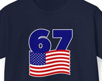 Camiseta infantil Six Seven 6 7 con la bandera estadounidense del 67, tendencia de memes