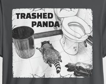 Koszulka Trashed Panda Funny Drunk Raccoon Vintage, Trend