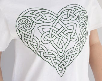 Camiseta con nudo celta y corazón, Día de San Patricio