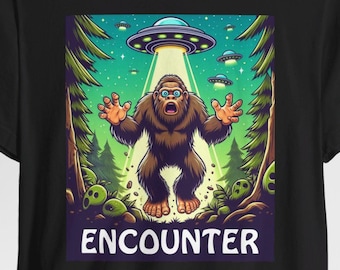 Lustiges Big Foot UFO Encounter T-Shirt: Camping Alien Abduktions-T-Shirt