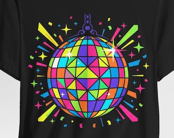 Disco Ball Shirt | Retro Party Vibes, Disco Colorful Ball Tee