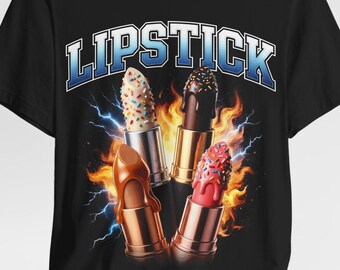 Bootleg Lipstick Graphic Tee | Retro Flame Lipstick Illustration