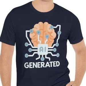 AI Generiertes Shirt | Künstliche Intelligenz Shirt | AI Shirt | KI-generierte Kunst | Informatik | Computer Tee | Gehirn Neuheit Shirt