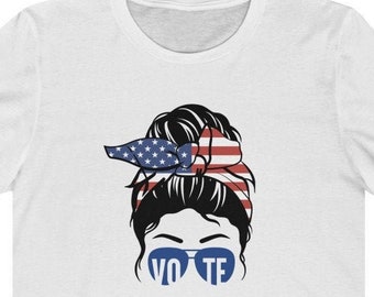 Vote Messy Bun Hair Shirt Register To Vote | Voter Registration | 2020 Election | Voting Shirt | Womens Vote Shirt | Vote Tee | Vote Shirt