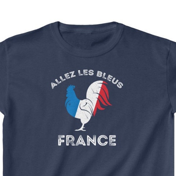 Allez Les Bleus France Kids Shirt  Go the Blues Shirt | France Shirt Boys Girls  | France Soccer | French Soccer | Vive La France | Gift