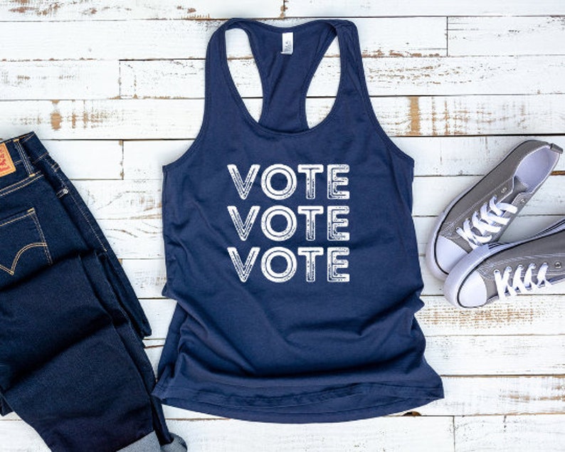 Vote Womens Racerback Tank Top 2020 General Presidential Election Elections Matter Tank Top Voting Matters Register To Vote Tank Top image 1