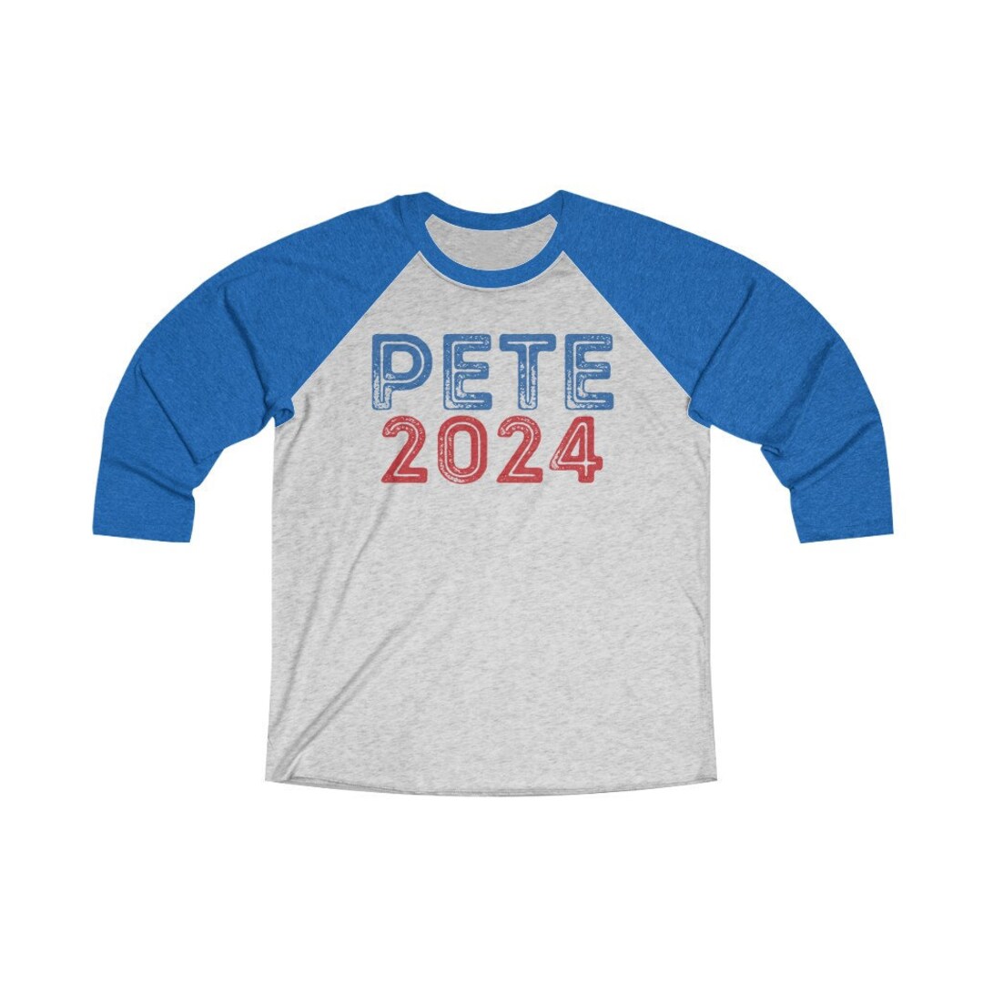 Pete 2024 Raglan Long Sleeve Shirt Pete Buttigieg for President Indiana