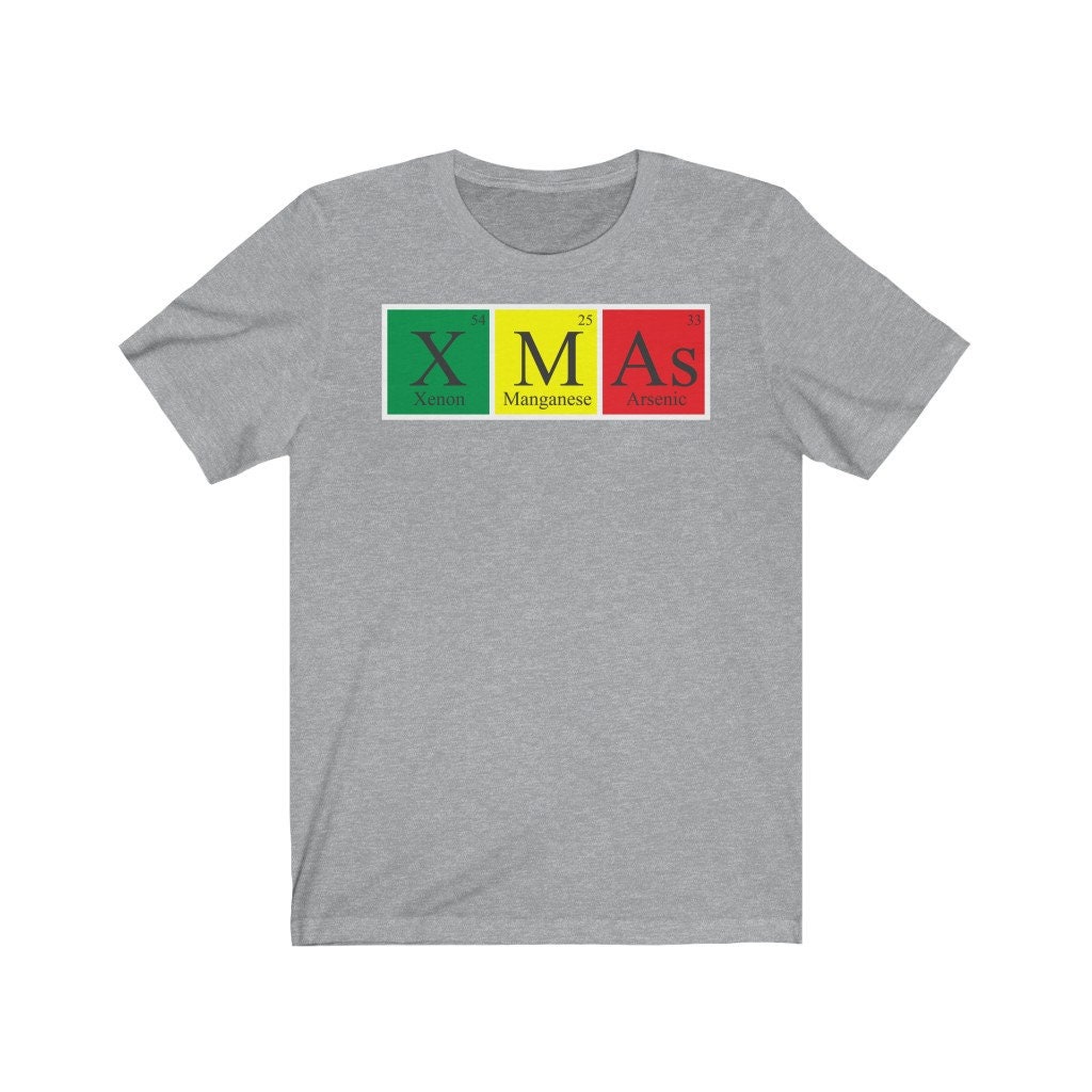 X-mas Christmas Shirt Periodic Table of Elements Shirt Xmas | Etsy