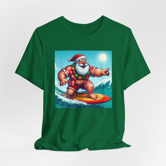 Santa Claus Surfing Waves Summer Christmas T-Shirt Santa Claus Surfing Waves Summer Christmas T-Shirt