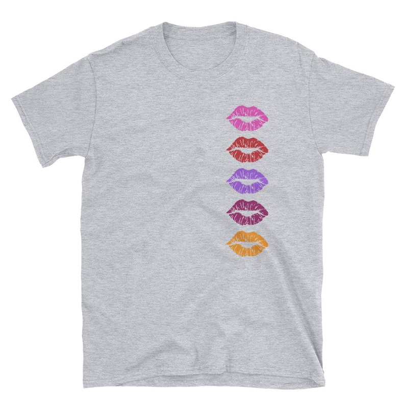 Kiss Kisses Colorful Tshirt Womens Shirt Fashionista Shirt Etsy