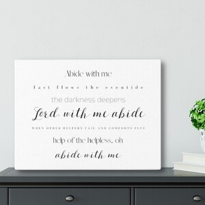 Abide With Me Hymn Canvas Wall Hanging OR Printable Christian Worship ...