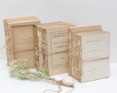 Rustic Distressed Book Set Vintage Shabby Chic Shelf Display Farmhouse Coffee Table Decorative French Decor Unbound Mantel Art
