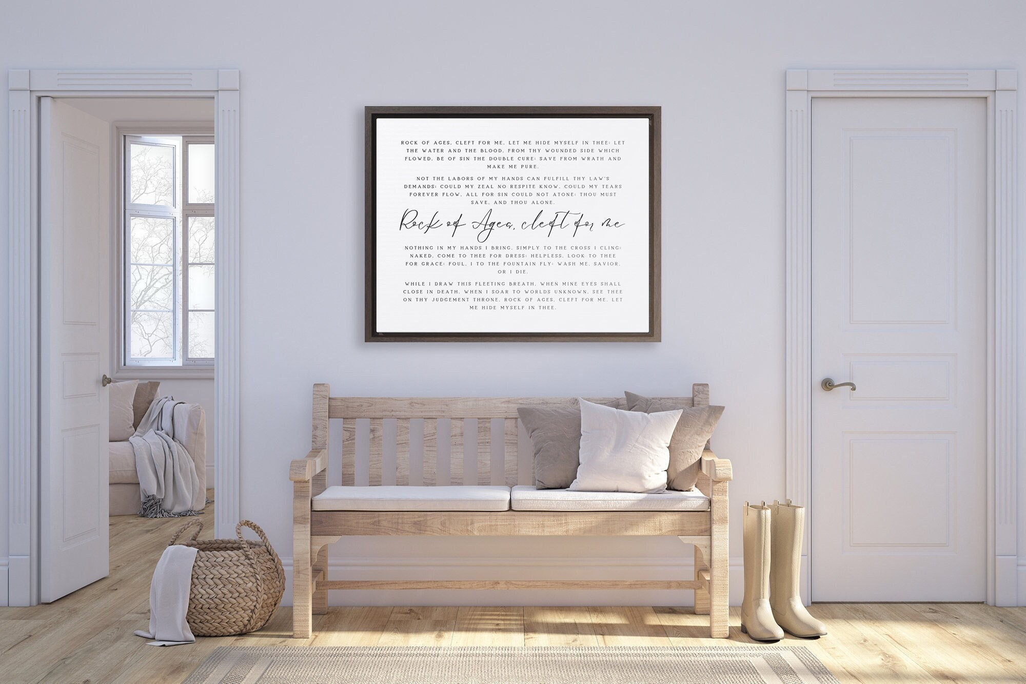 Rock of Ages Cleft for Me Christian Wall Hanging Canvas or - Etsy