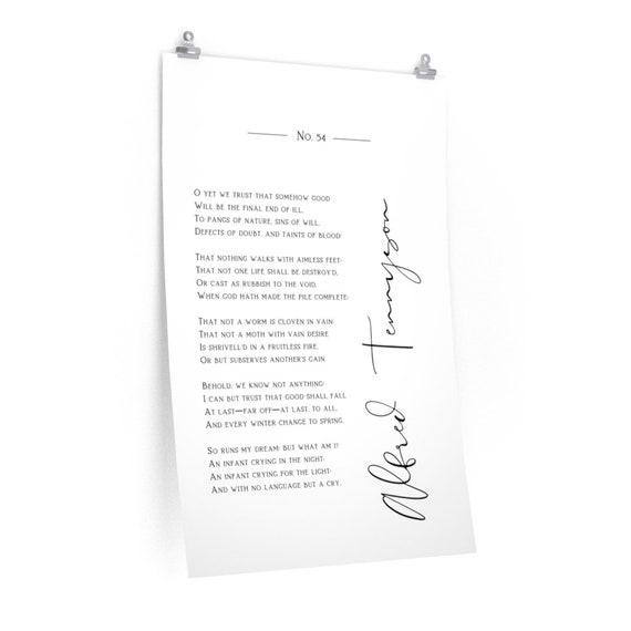 Prints Book Page Wall Art In Memoriam AHH 54 Quote Good Will Be the