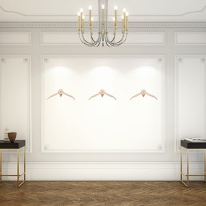 Hand made Wall-mounted coat rack, 3-piece set, solid ash, natural stain