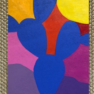 ORIGINAL Acrylic Painting: &quot;Prickly Pear Mosaic&quot; | 8x10&quot; | Acrylic on Wood Panel