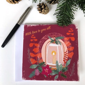 Weihnachtskarte liebe die ganze Familie, Freunde, Karte für Gruppen und Kollegen