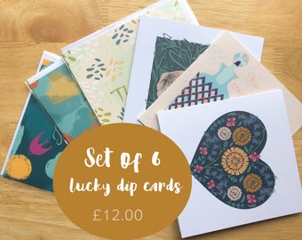 Assorted greetings card bundle 6 cards for multiple occasions