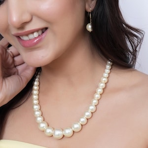 Perlenkette mit Ohrringen, goldene Perlenkette für Geschenk, indischer Schmuck, zierlicher Strandschmuck, Halskette des täglichen Gebrauchs, pakistanische Schmuck