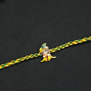 Little Krishna Rakhi: Handmade Cotton Braided Bracelet