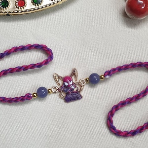 Spiderman Kinder Rakhi, Rakhi für Bruder / Schwester, Rakshabandhan 2025, Rakhi für Kind, handgemachtes Handarmband, 100% Baumwollfaden Rakhi, Rakis