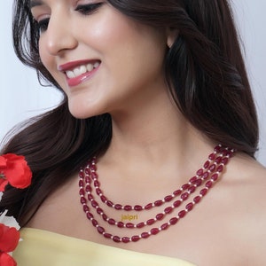 Ruby Red Drop Stone Necklace, Dainty Necklace, Indian Jewelry, Sabyasachi Jewelry, Daily Wear Jewelry, Delicate Bridesmaid Necklace