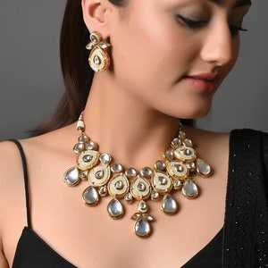 Sabyasachi Inspired Uncut Kundan Polki Meenakari Necklace Set, Indian Bridal Jewelry, Pakistani Jewellery, Wedding Jewelry, Gift for Her