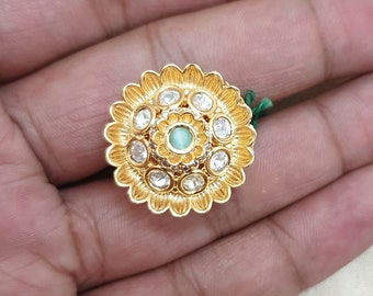 Adjustable Kundan Cocktail Rings | Polki Ring | Wedding Jewelry | Gold Rings | Indian Jewelry | Pakistani Jewelry | Sabyasachi Jewelry