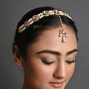 Fijne gouden Maang-tikka/Kundan Tikka/Indiase sieraden/Indiase bruiloftssieraden/Pakistaanse sieraden/Matha patti/Indiase voorhoofdsieraden