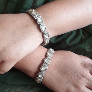 Set of 2 Cz Classic Bangles With 2 Tone Plating /CZ Bangles/Bracelet/Indian Party Bangles/CZ stone bangle/Indian wedding/bridal jewelry 2pcs