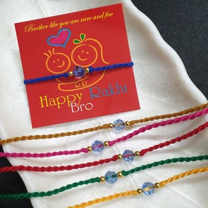 Mini Frosted Grey Rakhi Bracelet | Handmade Rakhri Rakhree Tie | Raksha Bandhan Gift | Unisex Friendship String Bracelet | 2025 Rakhi