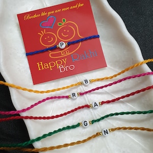 Initial Raksha Bandhan Handmade Rakhri Pack - Range of Colours - Rakhi Rakhri for Children And Adults, Name Rakhi