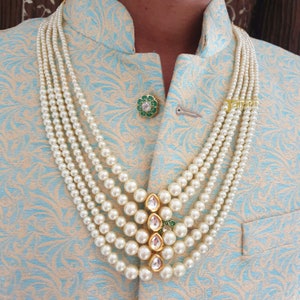 Kundan Groom Mala, Kundan Necklace, Groom Jewelry, Men Jewelry Set, Sherwani Necklace, Dulha Necklace, Pakistani Necklace, Groom Necklace