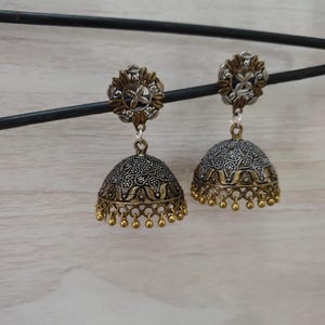 Small Jhumkas Earrings,Oxidized Golden Jhumkas,Traditional Regular wear Earrings
