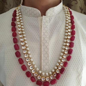Kundan Stone Groom Jewelry, Sherwani Necklace, Groom Necklace, Pakistani Groom Mala, Dulha Necklace, Groom Turban, Groom Jewelry,Men Jewelry