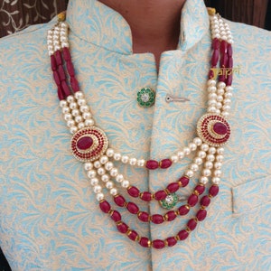 Indian Groom Necklace, Sherwani Jewelry, Necklace for Groom, Indian Wedding Jewellery, Dulha Mala, Dulha Necklace, Designer Groom Jewelry