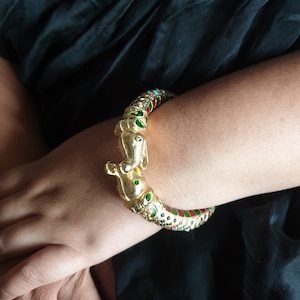 Meenakari Kada | Openable Kada | Indian Jewelry | Punjabi Jewelry | Rajwadi Kada | Wedding Jewelry
