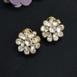Pendientes Kundan Polki grandes, pendientes Sabyasachi, pendientes llamativos, pendientes Kundan Polki, joyería india, pendientes indios, joyería Bollywood