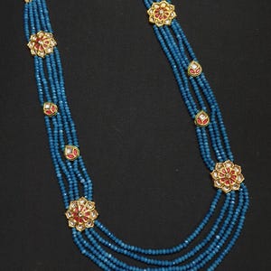Conjunto de colar de festa asiática em ouro com Kundan, conjunto de joias estilo Bollywood, conjunto de colar longo indiano