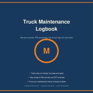 Livro de Registro de Manutenção de Caminhões para Imprimir, Livro de Registro de Serviços e Reparos de Caminhões, Lista de Verificação de Manutenção Preventiva para Proprietários-Operadores, Rastreador de Manutenção de Veículos de Frota