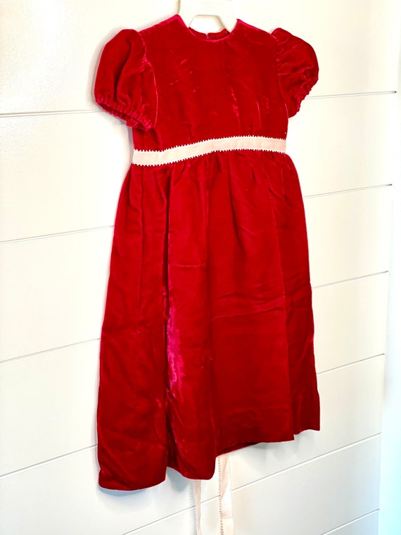 Vintage Crushed Red Velvet Dress, Vintage Red Vel… - image 10