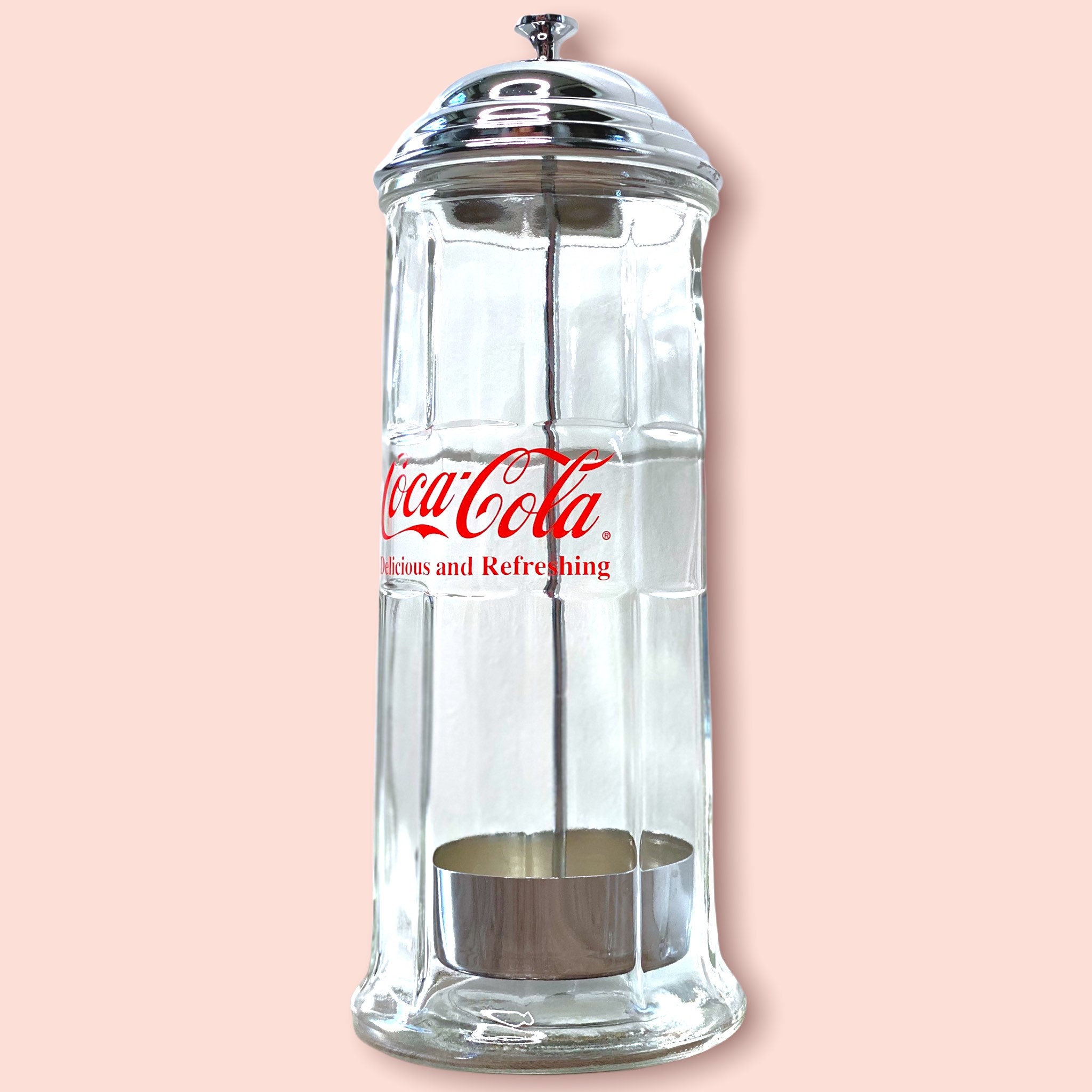 Vintage 1992 Glass Straw Dispenser Holder Jar - Depop