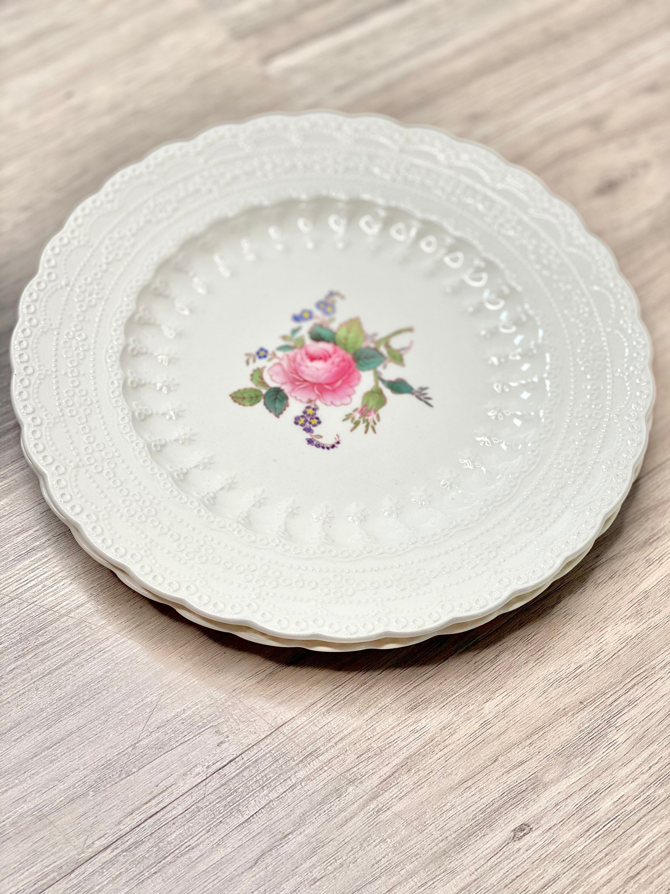 Copeland Spode Jewel Billingsley Rose Plates Copeland Spode ...
