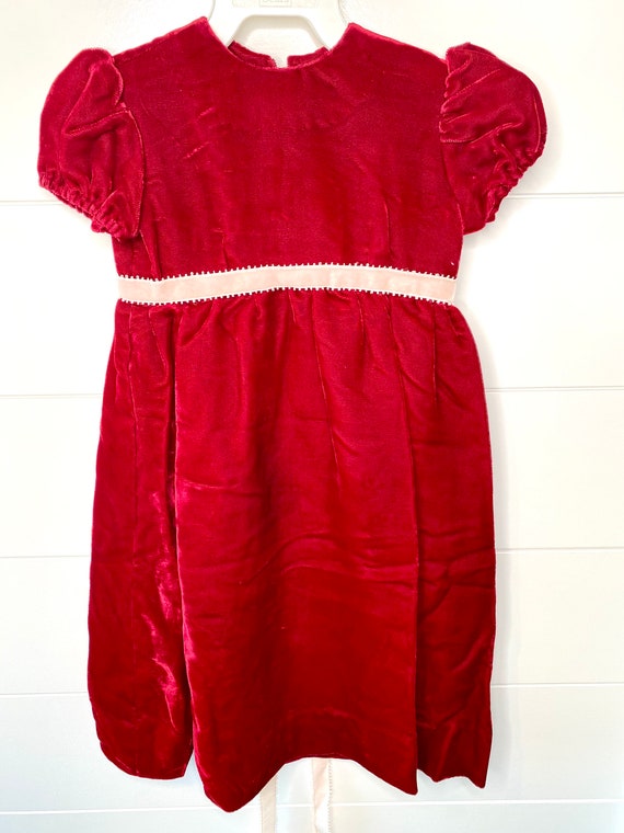 Vintage Crushed Red Velvet Dress, Vintage Red Vel… - image 7