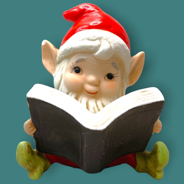 Vintage HOMCO Christmas Elf, Vintage Christmas Elf, HOMCO Elf, Vintage Elf, Elf Figurine, Vintage Christmas Decor, Elf Decor, Vintage Gnome